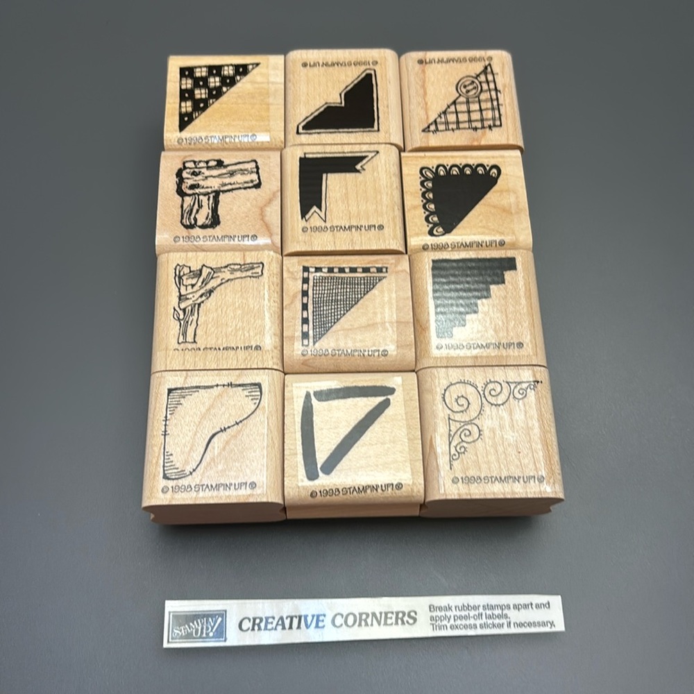 Vintage Stampin Up Creative Corners Stamp Set 1998 Lot of 12 brand new
